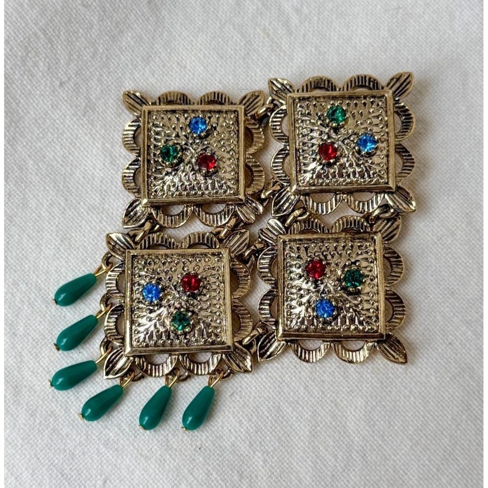 Vintage Sarah Coventry 1967 Temple of Lights Brooch Earring Set MCM Retro Pin - Picture 8 of 9